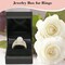 Black Jewelry Storage Box for Rings 1.8x2.1x1.5 Inches - Ring Gift Boxes with Gold Trim - Faux Leatherette Ring Storage Case - Gift Presentation Cases for Rings Only